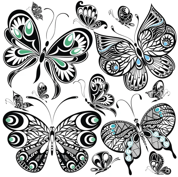 Conjunto mariposa — Vector de stock