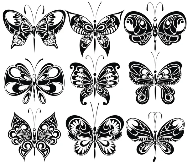 Conjunto de mariposas — Vector de stock