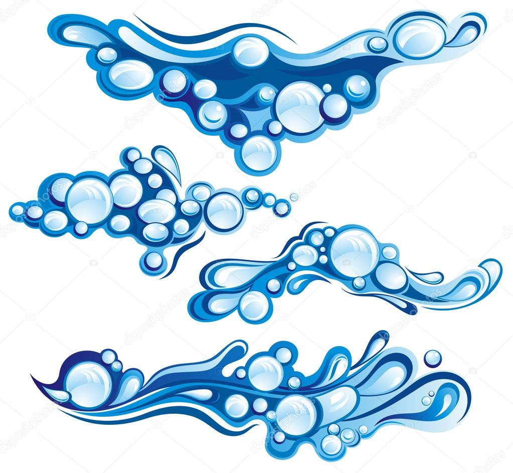 Splash of Blue Water Drops