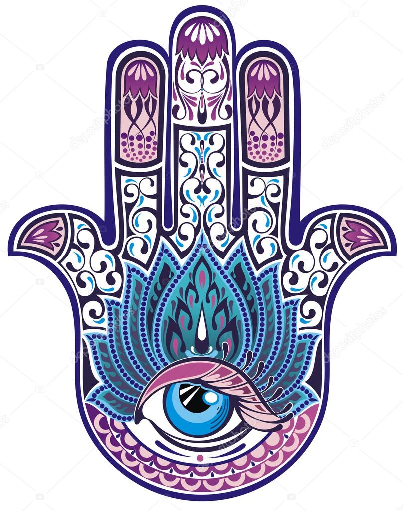 Hamsa hand — Stock Vector © Ksyshakiss #58997563