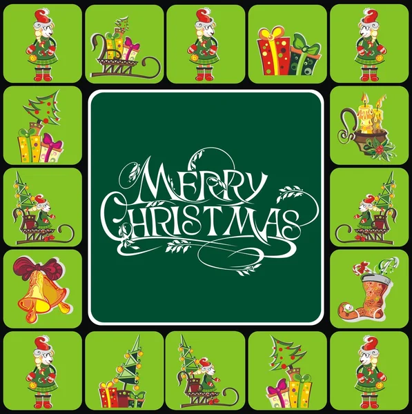 Christmas elements with text — Stock Vector