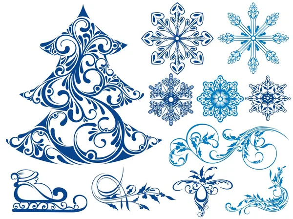 Set of Christmas elements — Stock Vector