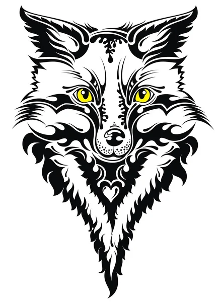 Fox huvud tatuering — Stock vektor