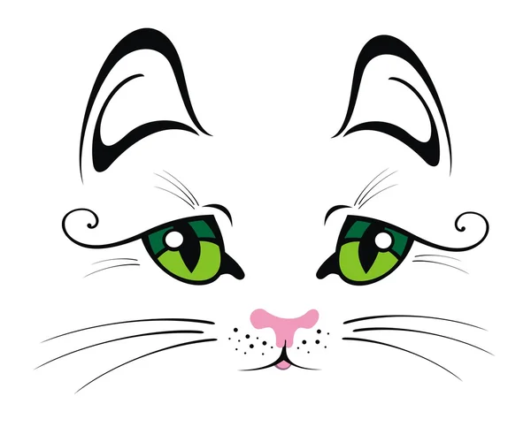 Chat aux yeux verts — Image vectorielle