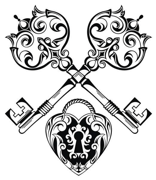 Dövme tasarım kilit ve anahtar