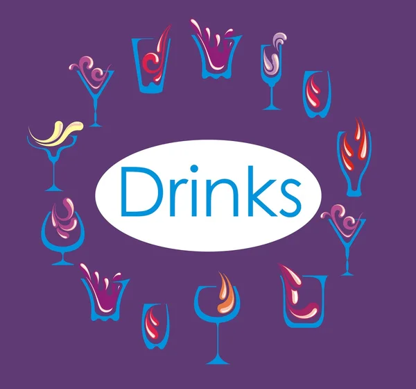 Boire de l'alcool menu — Image vectorielle