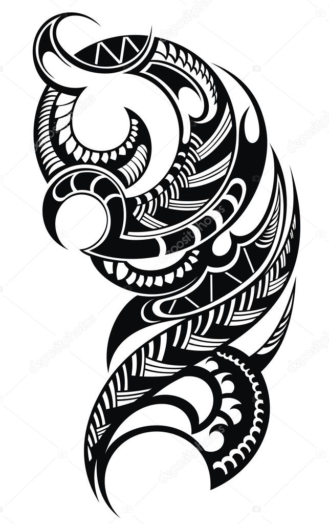 Maori styled tattoo pattern