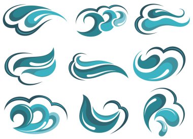 Splash parlak mavi su damlaları