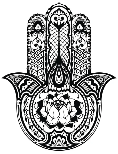 Vector indio mano dibujado hamsa símbolo — Vector de stock