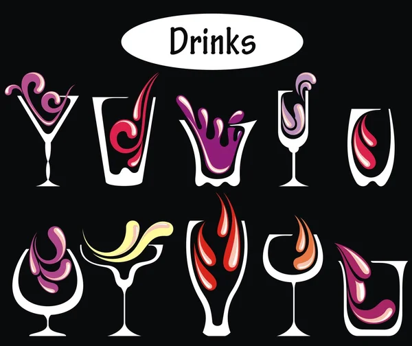 Ensemble boissons alcoolisées — Image vectorielle