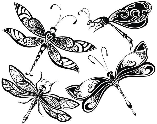 Dragonfly set — Stock Vector