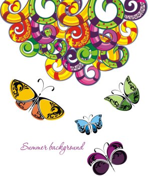 Beyaz arka plan üzerinde izole farklı kelebekler