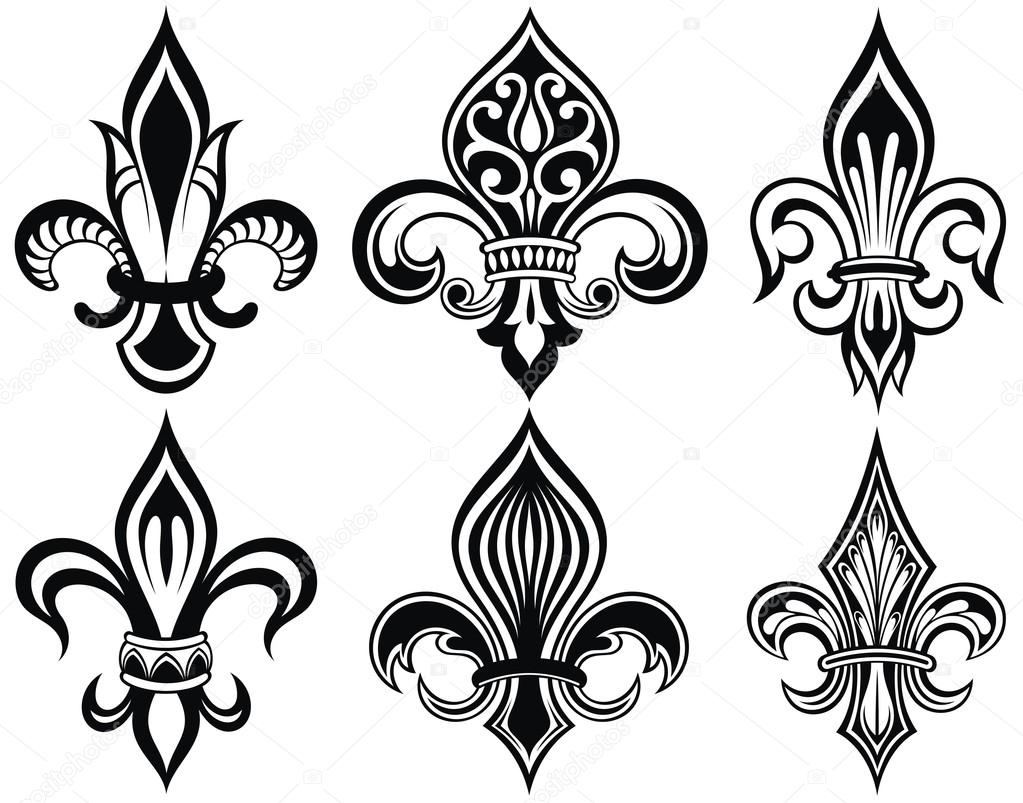 Fleur De Lys Vintage Design Icons Stock Vector Image By C Ksyshakiss