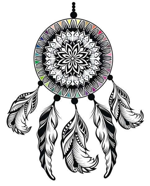 Dream Catcher, bescherming, Amerikaanse Indianen — Stockvector