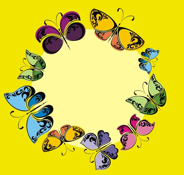 Cadre papillons — Image vectorielle