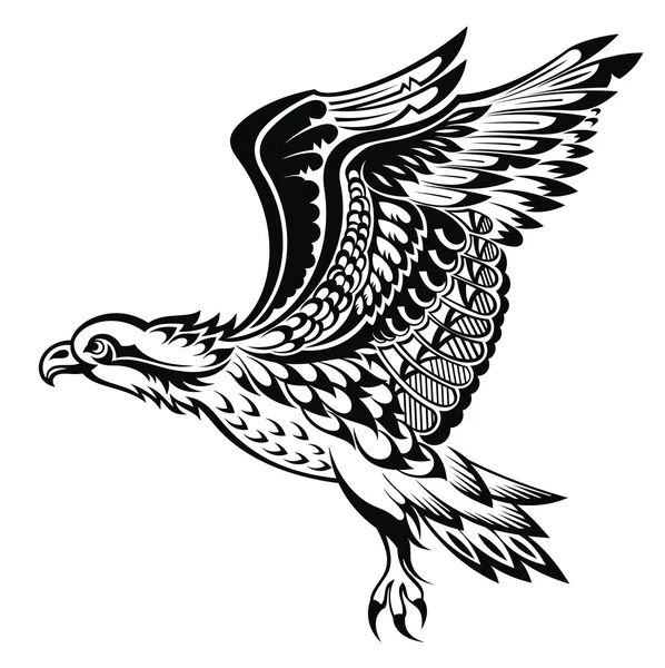 Águila dibujada a mano — Vector de stock
