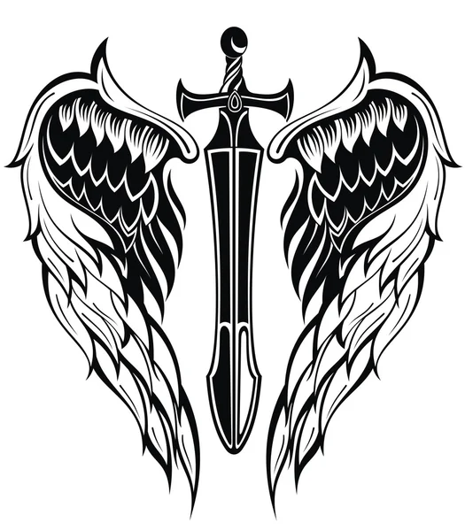 Крылья и меч — стоковый вектор