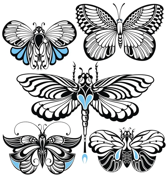 Conjunto mariposa — Vector de stock