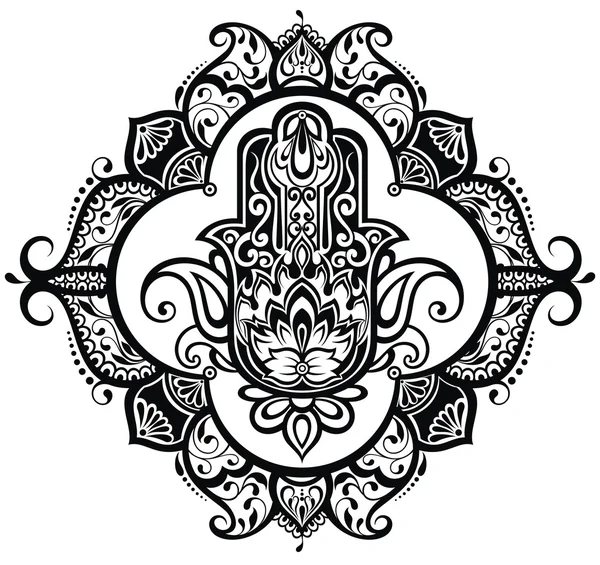 Vector Indische hand getrokken hamsa — Stockvector