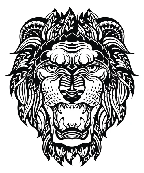 Graphique tête de lion — Image vectorielle