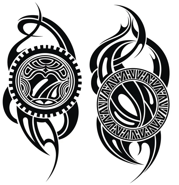 Maori gestileerde tattoo patroon voor een schouder — Stockvector