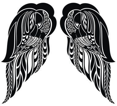 çizilmiş Melek kanatları el
