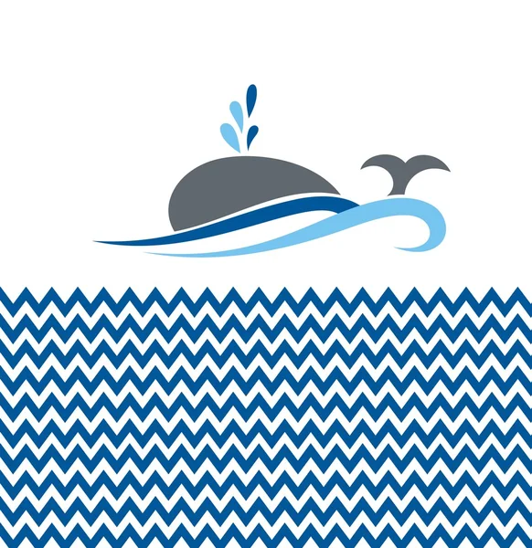 Illustration vectorielle avec baleine — Image vectorielle