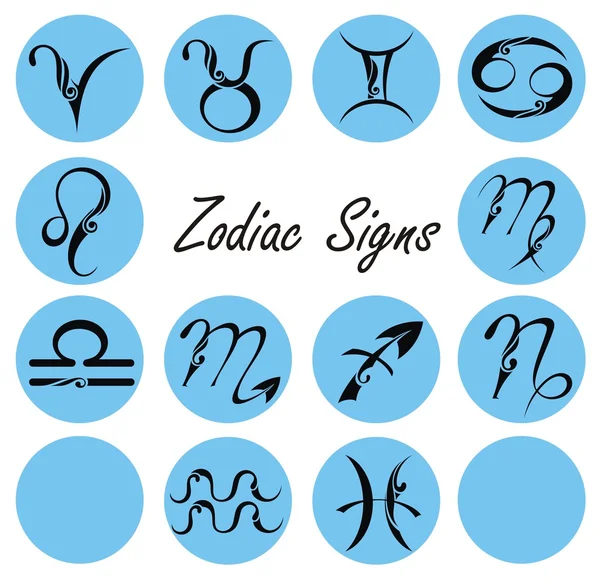 Signos del zodíaco en círculo — Archivo Imágenes Vectoriales