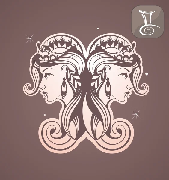 Gémeaux signe du zodiaque — Image vectorielle