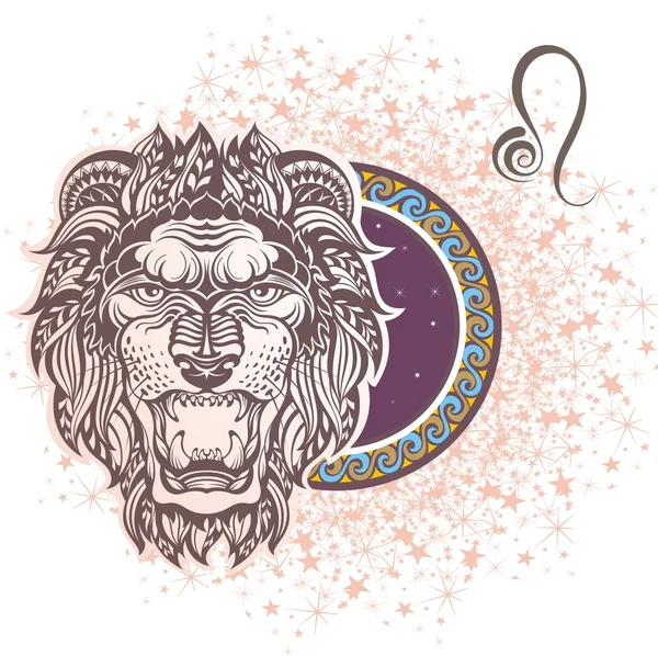 Leo. Signo del zodíaco — Vector de stock