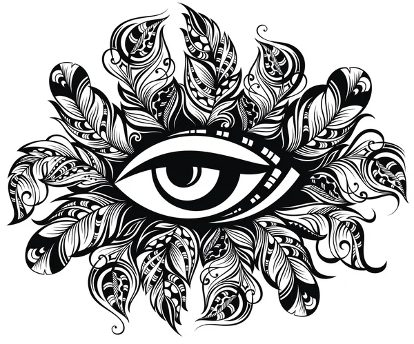 Symbole tatouage oeil — Image vectorielle