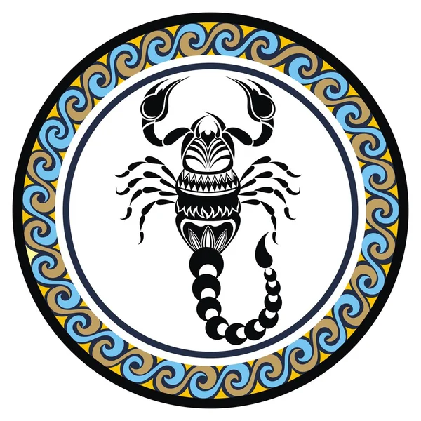 Semn zodiacal decorativ Scorpion — Vector de stoc