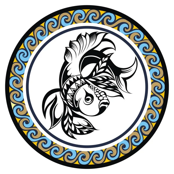 Dekoratif burç balık — Stok Vektör
