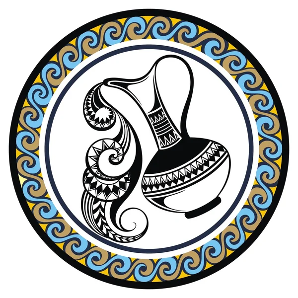 Signe décoratif du zodiaque Verseau — Image vectorielle