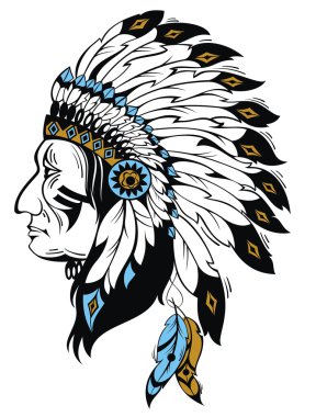 Vector Indian chief clipart