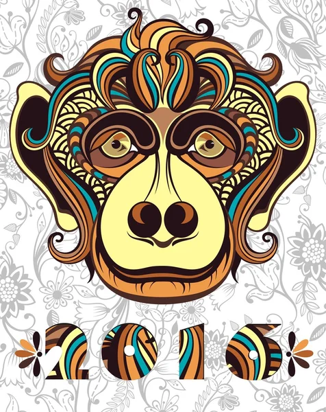 Desenli maymun başkanı — Stok Vektör