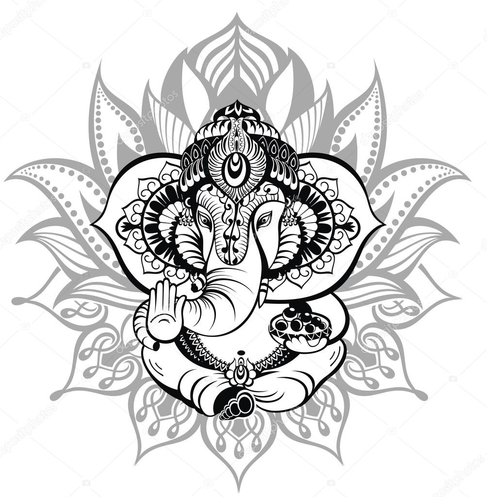 Ornamento Deus Ganesha Vetor de ©Ksyshakiss 96559232, image size:1004x1024