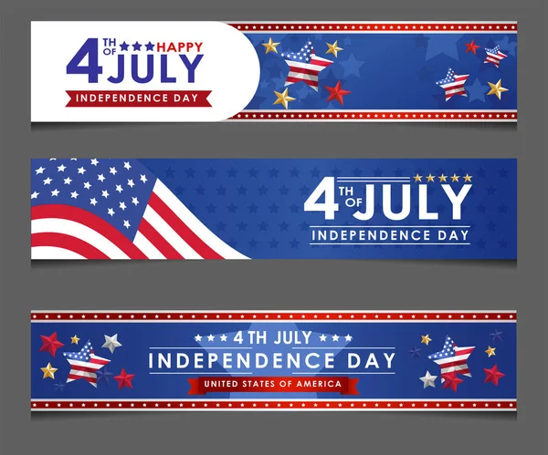 Dia Independência Definir Modelo Design Banner Dia Independência Julho Ilustração — Vetor de Stock