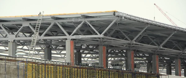 Una Antigua Granja Metal Acero Estructura Estructura Metálica Del Edificio — Foto de Stock