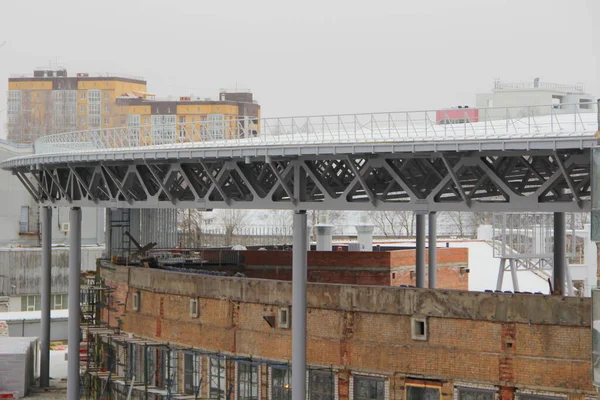 Una Antigua Granja Metal Acero Estructura Estructura Metálica Del Edificio — Foto de Stock