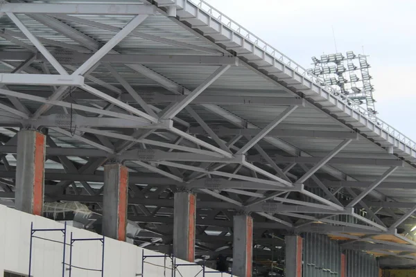 Una Antigua Granja Metal Acero Estructura Estructura Metálica Del Edificio — Foto de Stock