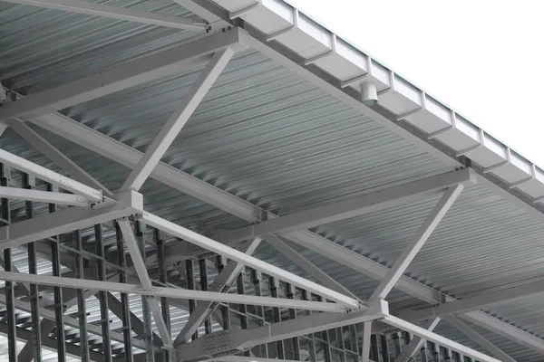 Una Antigua Granja Metal Acero Estructura Estructura Metálica Del Edificio — Foto de Stock