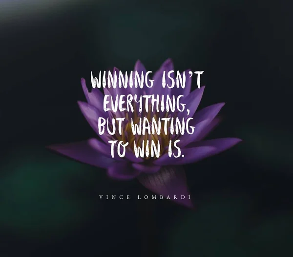 Cita de Vince Lombardi. Ganar no es todo, pero querer ganar es. —  Fotos de Stock