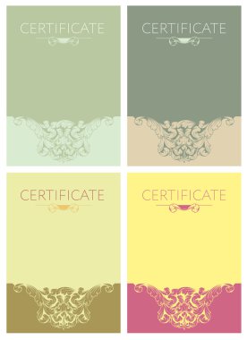 Sertifika tasarım şablonu Barok tarzı