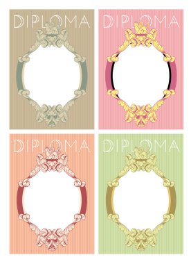 Barok tarzı diploma tasarım şablonu