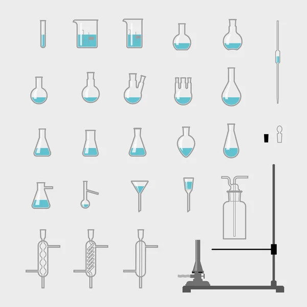 Jogo de copos de laboratório de química — Vetor de Stock