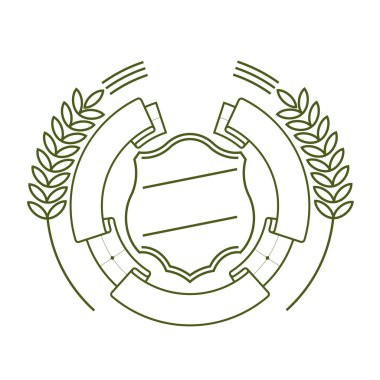 Şerit, kalkan ve doğrusal bir stil kulaklarında