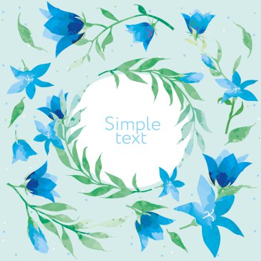 Mavi çiçeklerin çerçevesi