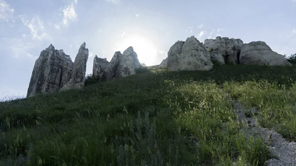 Kreideberge Einem Landschaftsschutzgebiet Bilden Eine Wunderschöne Landschaft Geologisches Wachstum Von — Stockfoto