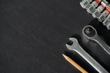 Siyah dokuda Kit araçları